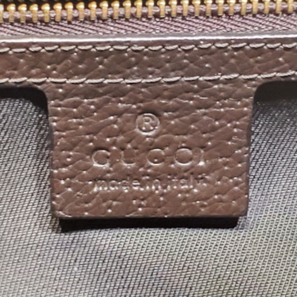 Gucci Jackie brown canvas shoulder bag; brown with gold hardware, studs - Picture 2 of 9